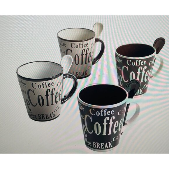 Mr. Coffee 13 Oz Stoneware Coffee Mug Set Dishwasher & Microwave Safe Durable - Picture 2 of 7